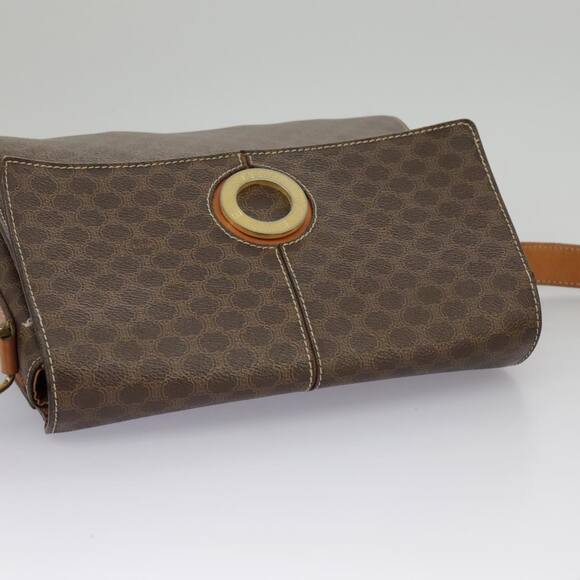 CELINE Macadam Canvas Shoulder Bag Pvc Leather Brown Gold - Picture 6 of 13